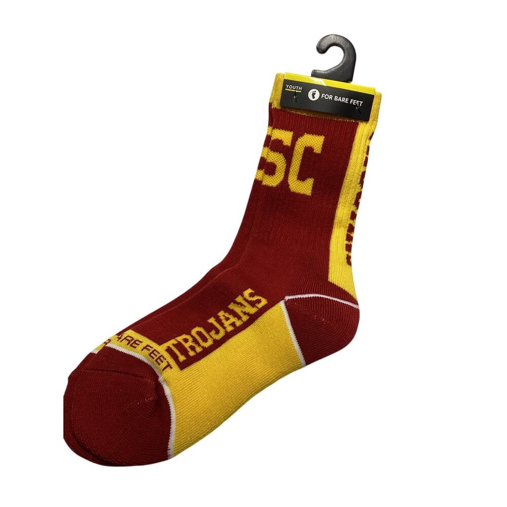 USC Trojans NCAA Youth One Size For Bare Feet Socks One Pair New